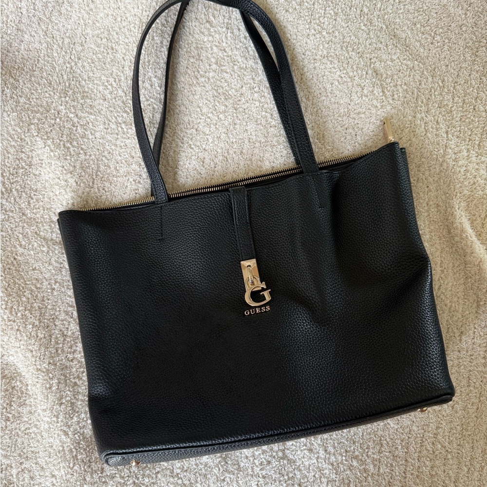 Guess Black Pebbled Tote Bag